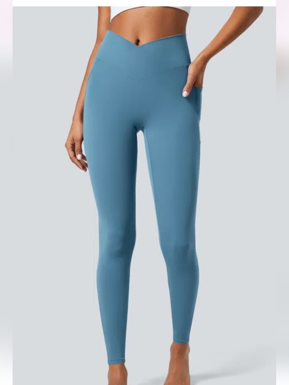 Halara SoftlyZero™ Crossover Pocket Plain Leggings-UPF50+